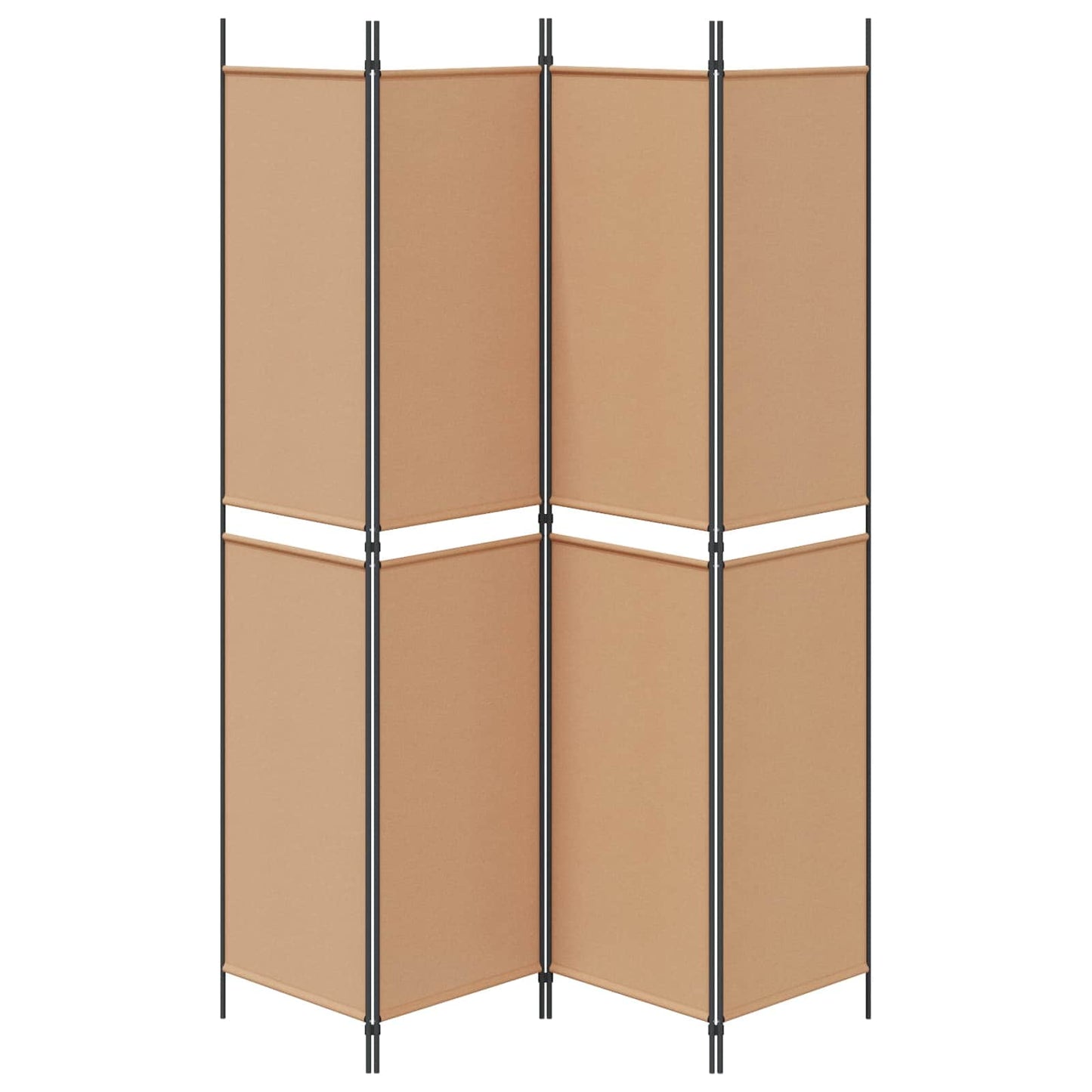 vidaXL 4-Panel Room Divider Beige 200 x 220 cm Fabric
