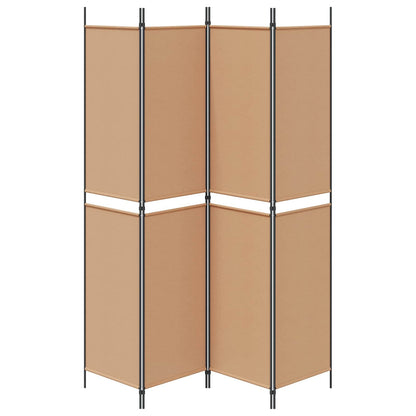 vidaXL 4-Panel Room Divider Beige 200 x 220 cm Fabric
