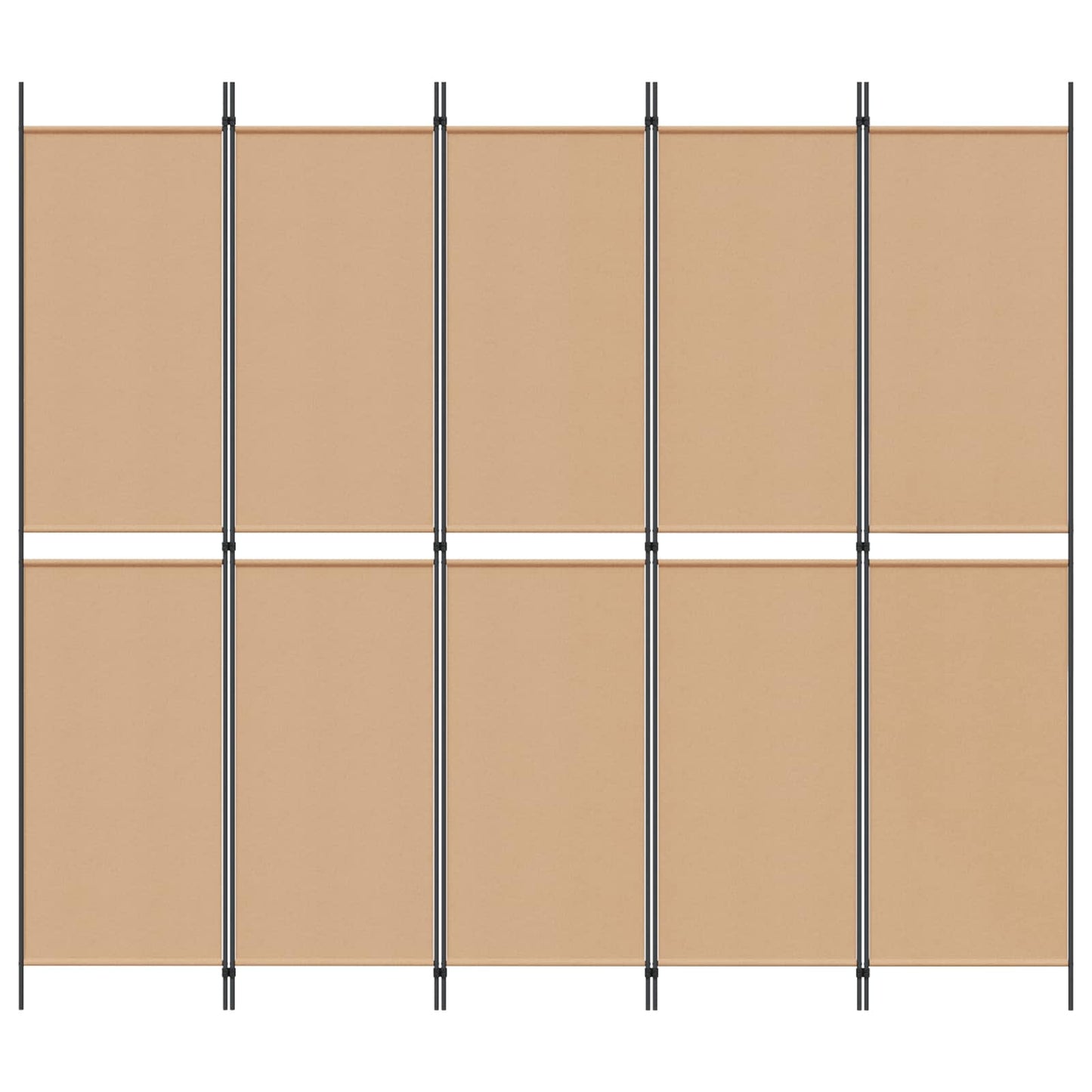 vidaXL 5-Panel Room Divider Beige 250 x 220 cm Fabric