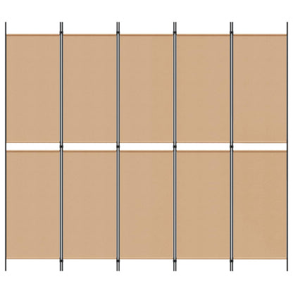 vidaXL 5-Panel Room Divider Beige 250 x 220 cm Fabric