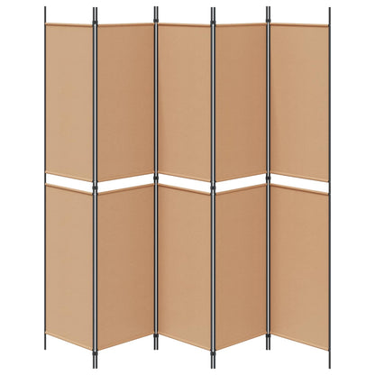 vidaXL 5-Panel Room Divider Beige 250 x 220 cm Fabric