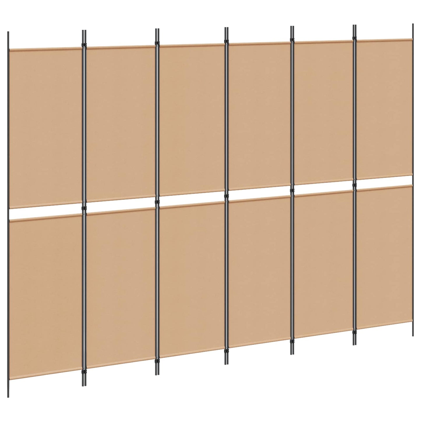 vidaXL 6-Panel Room Divider Beige 300 x 220 cm Fabric