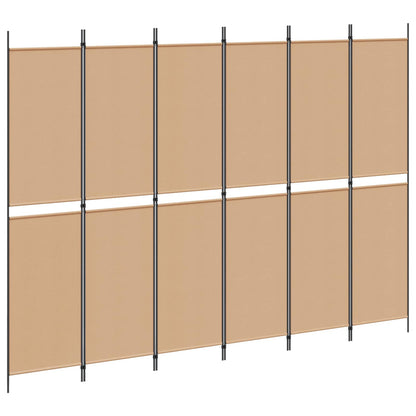 vidaXL 6-Panel Room Divider Beige 300 x 220 cm Fabric