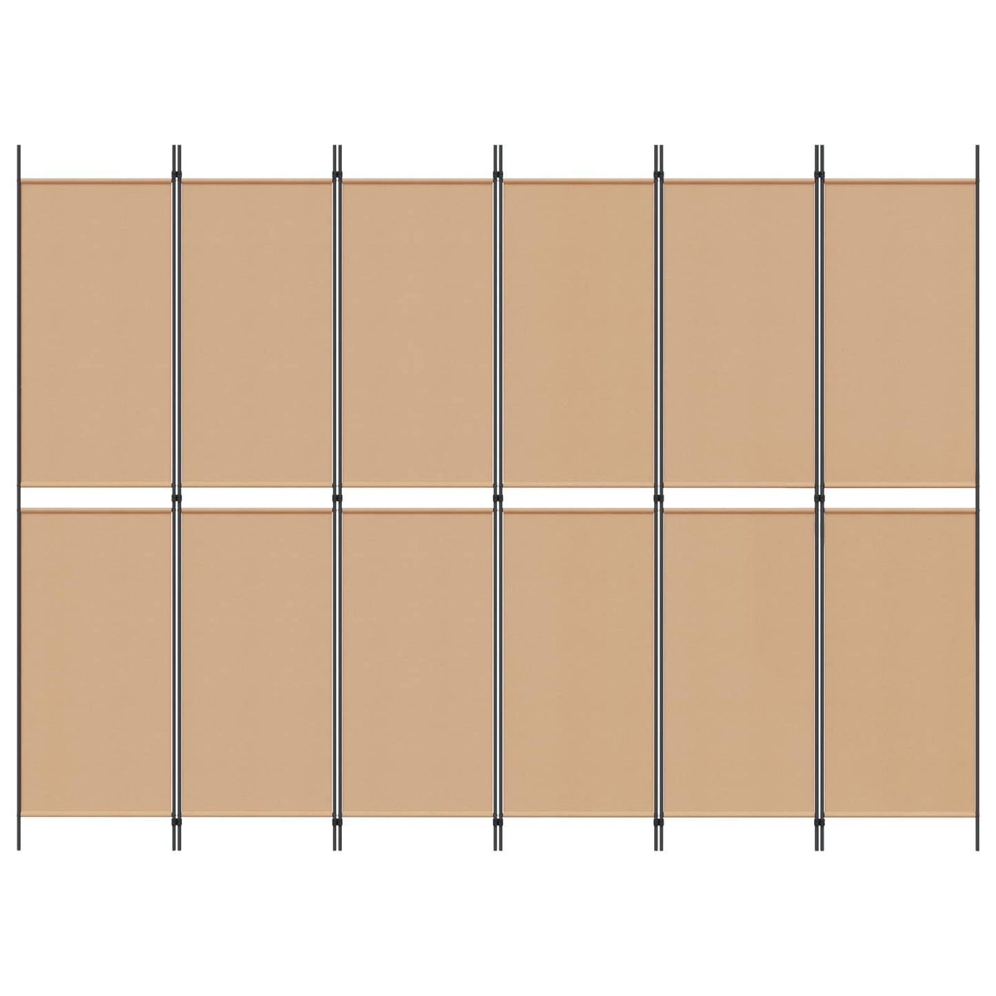 vidaXL 6-Panel Room Divider Beige 300 x 220 cm Fabric