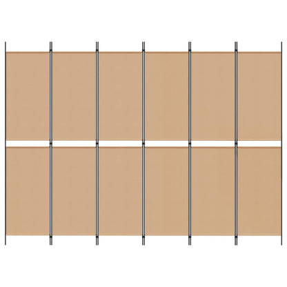 vidaXL 6-Panel Room Divider Beige 300 x 220 cm Fabric
