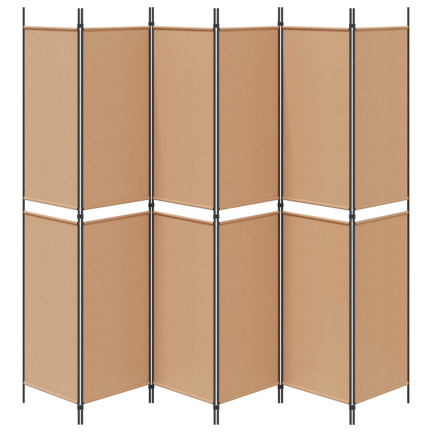 vidaXL 6-Panel Room Divider Beige 300 x 220 cm Fabric