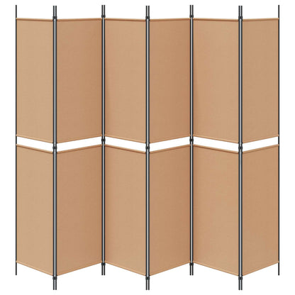 vidaXL 6-Panel Room Divider Beige 300 x 220 cm Fabric
