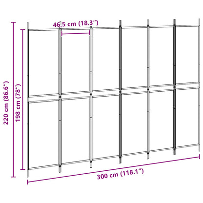 vidaXL 6-Panel Room Divider Beige 300 x 220 cm Fabric