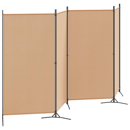 vidaXL 4-Panel Room Divider Beige 346 x 180 cm Fabric