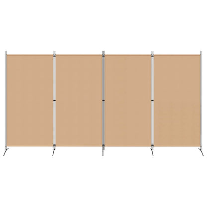 vidaXL 4-Panel Room Divider Beige 346 x 180 cm Fabric