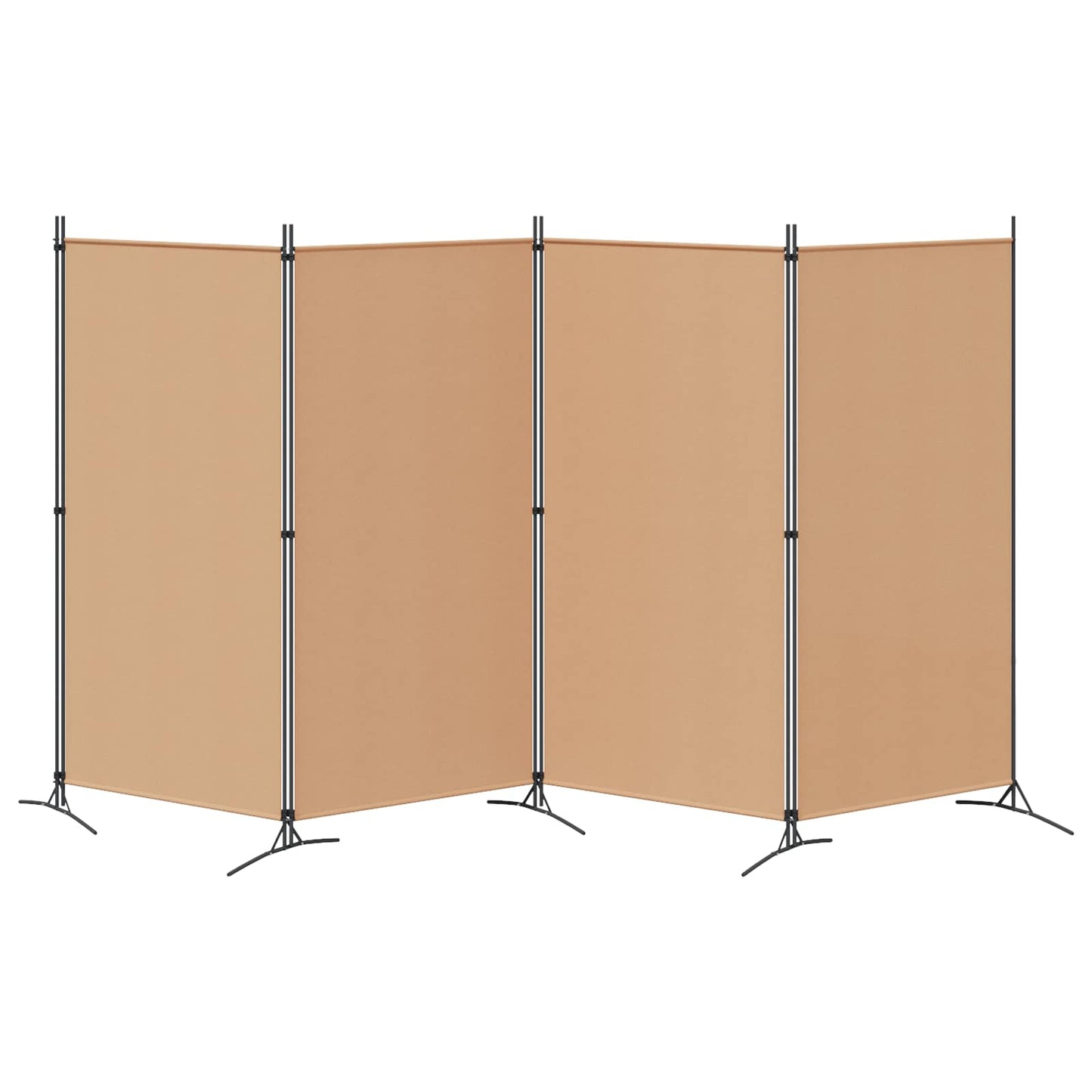 vidaXL 4-Panel Room Divider Beige 346 x 180 cm Fabric