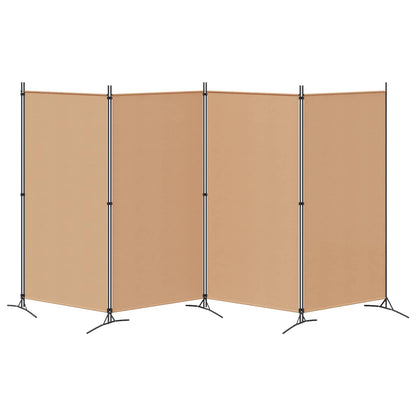 vidaXL 4-Panel Room Divider Beige 346 x 180 cm Fabric