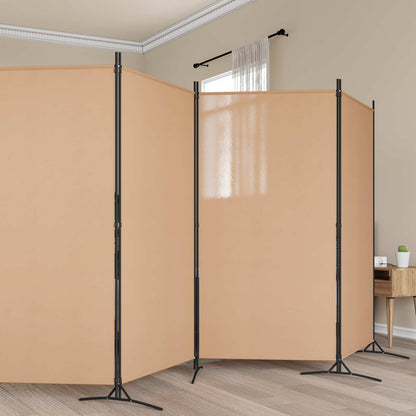 vidaXL 5-Panel Room Divider Beige 433 x 180 cm Fabric