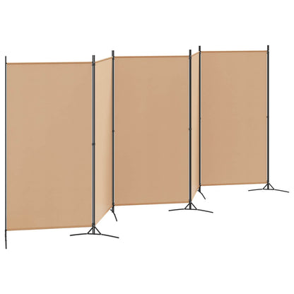 vidaXL 5-Panel Room Divider Beige 433 x 180 cm Fabric