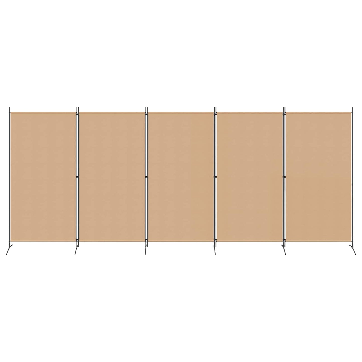 vidaXL 5-Panel Room Divider Beige 433 x 180 cm Fabric