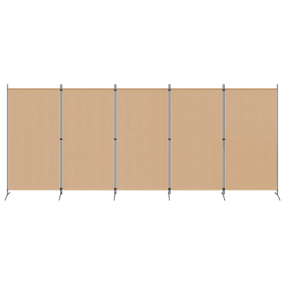 vidaXL 5-Panel Room Divider Beige 433 x 180 cm Fabric