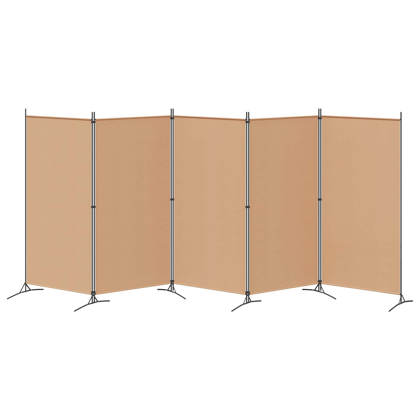 vidaXL 5-Panel Room Divider Beige 433 x 180 cm Fabric