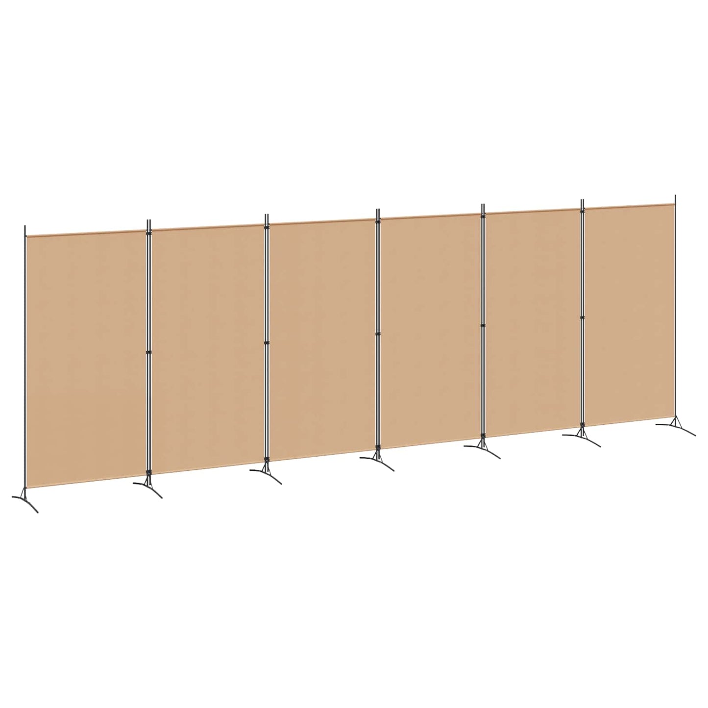 vidaXL 6-Panel Room Divider Beige 520 x 180 cm Fabric