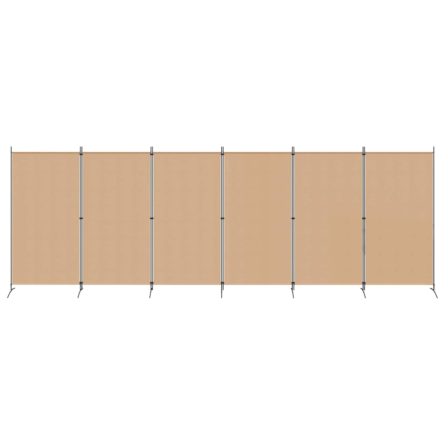 vidaXL 6-Panel Room Divider Beige 520 x 180 cm Fabric