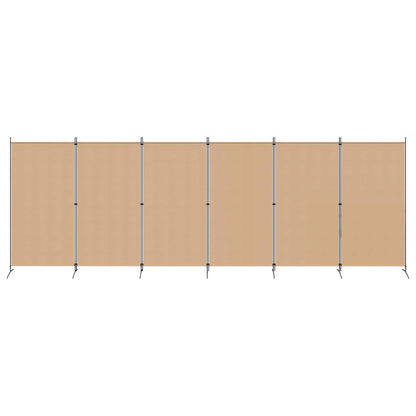 vidaXL 6-Panel Room Divider Beige 520 x 180 cm Fabric