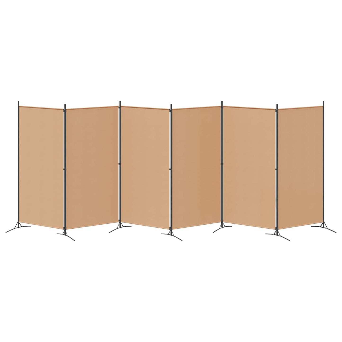 vidaXL 6-Panel Room Divider Beige 520 x 180 cm Fabric