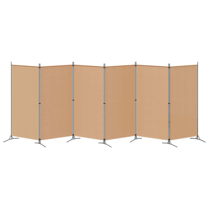 vidaXL 6-Panel Room Divider Beige 520 x 180 cm Fabric