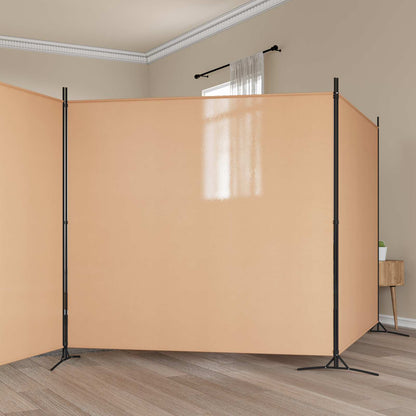 vidaXL 4-Panel Room Divider Beige 525 x 180 cm Fabric