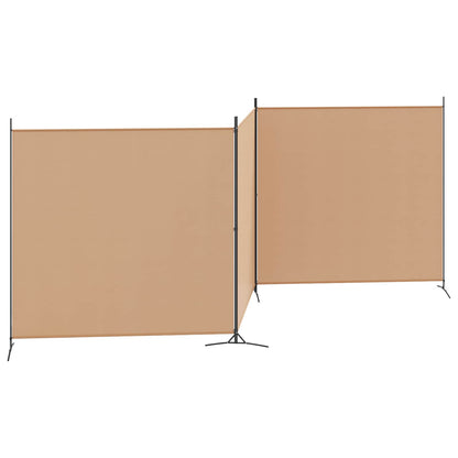 vidaXL 4-Panel Room Divider Beige 525 x 180 cm Fabric