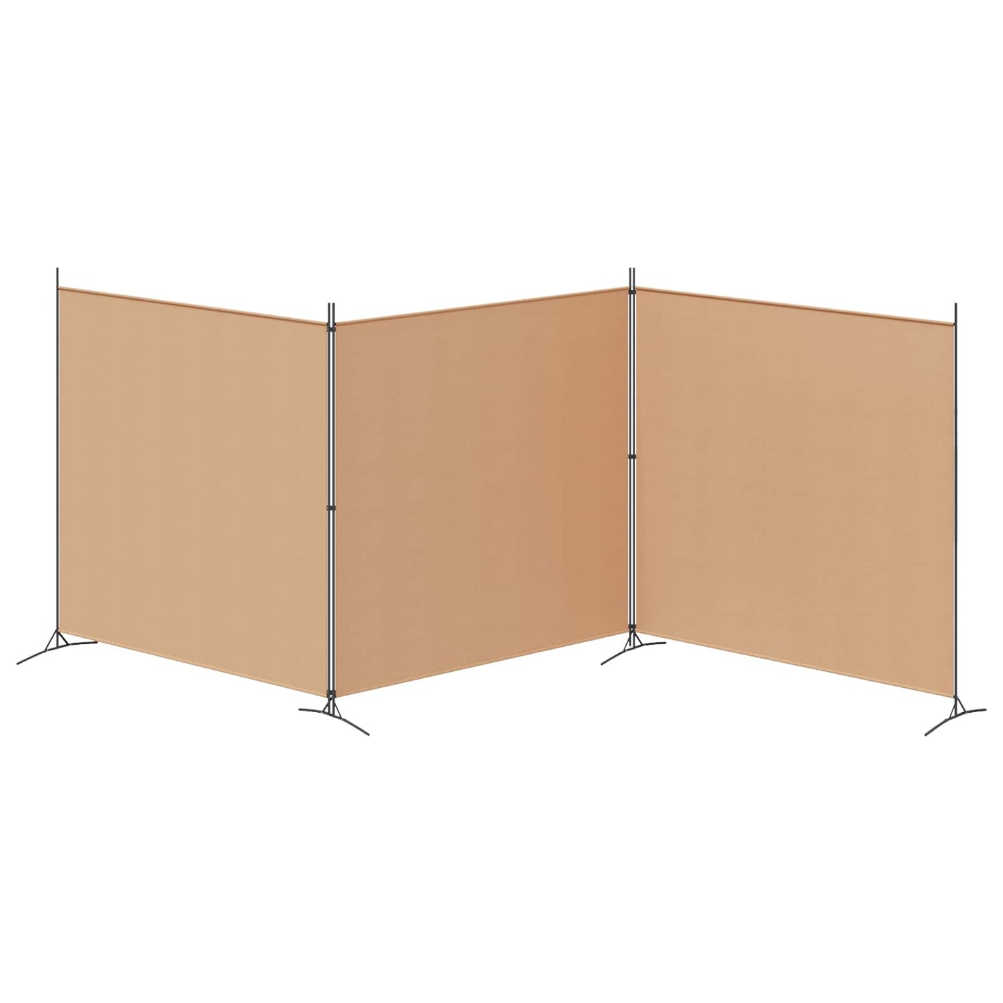 vidaXL 4-Panel Room Divider Beige 525 x 180 cm Fabric