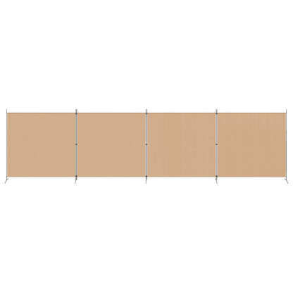 vidaXL 4-Panel Room Divider Beige 698 x 180 cm Fabric