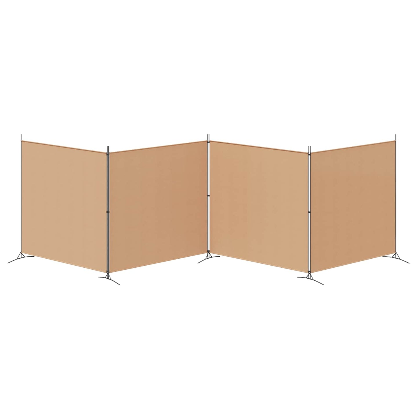 vidaXL 4-Panel Room Divider Beige 698 x 180 cm Fabric
