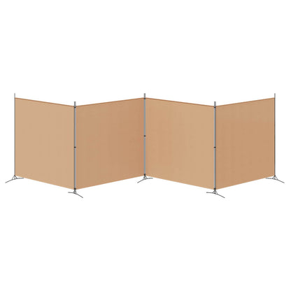 vidaXL 4-Panel Room Divider Beige 698 x 180 cm Fabric