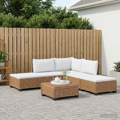vidaXL 6 pcs Rattan Lounge Set with Cushions GENDT Natural Rattan