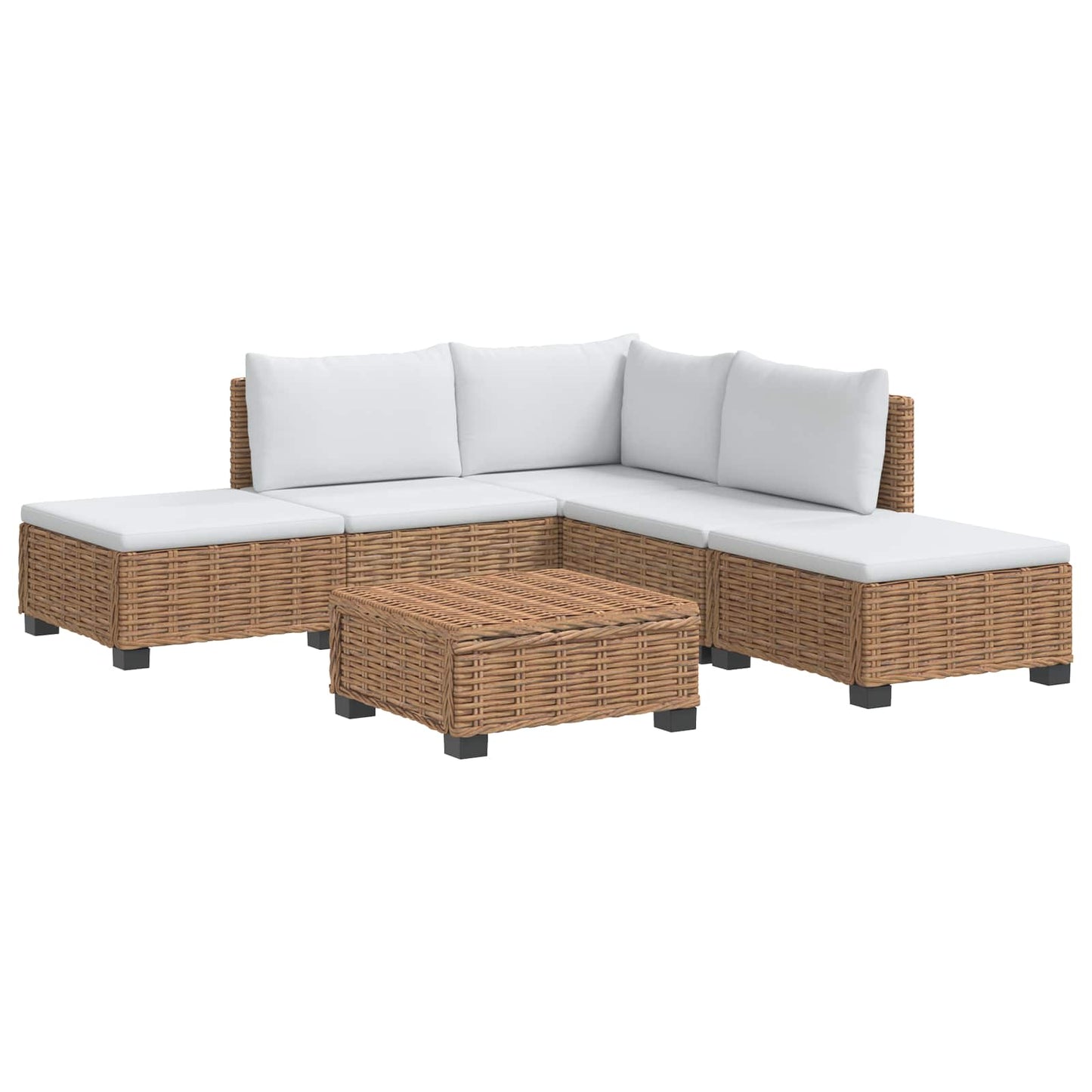 vidaXL 6 pcs Rattan Lounge Set with Cushions GENDT Natural Rattan