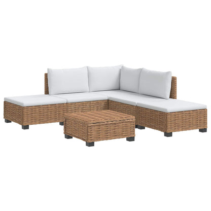 vidaXL 6 pcs Rattan Lounge Set with Cushions GENDT Natural Rattan