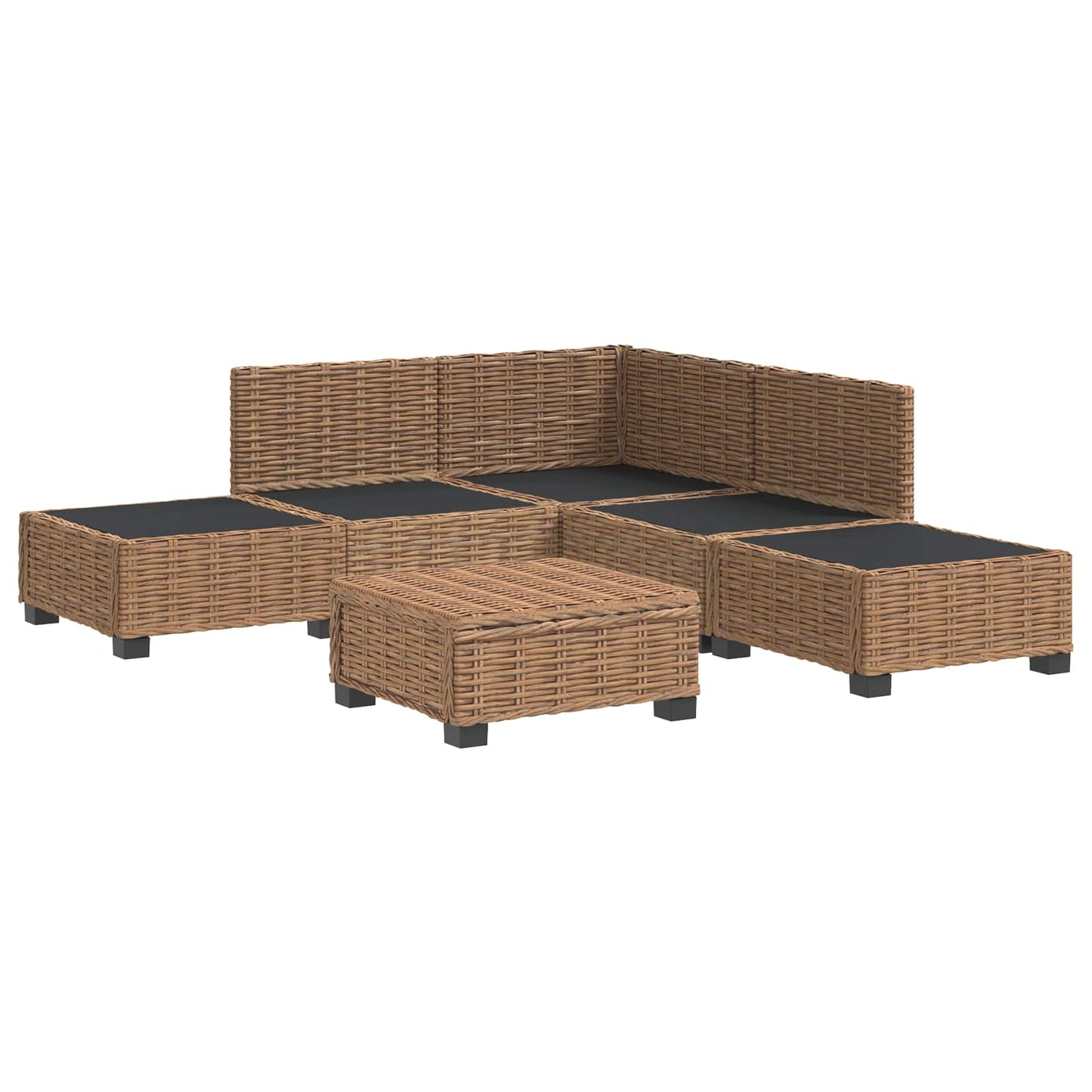 vidaXL 6 pcs Rattan Lounge Set with Cushions GENDT Natural Rattan