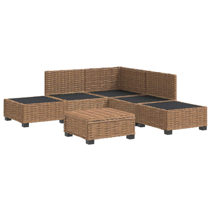 vidaXL 6 pcs Rattan Lounge Set with Cushions GENDT Natural Rattan