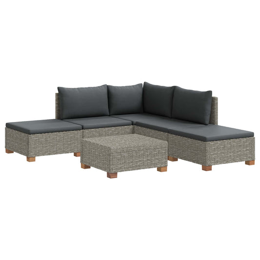 vidaXL 6 pcs Rattan Lounge Set with Cushions GENDT Natural Rattan