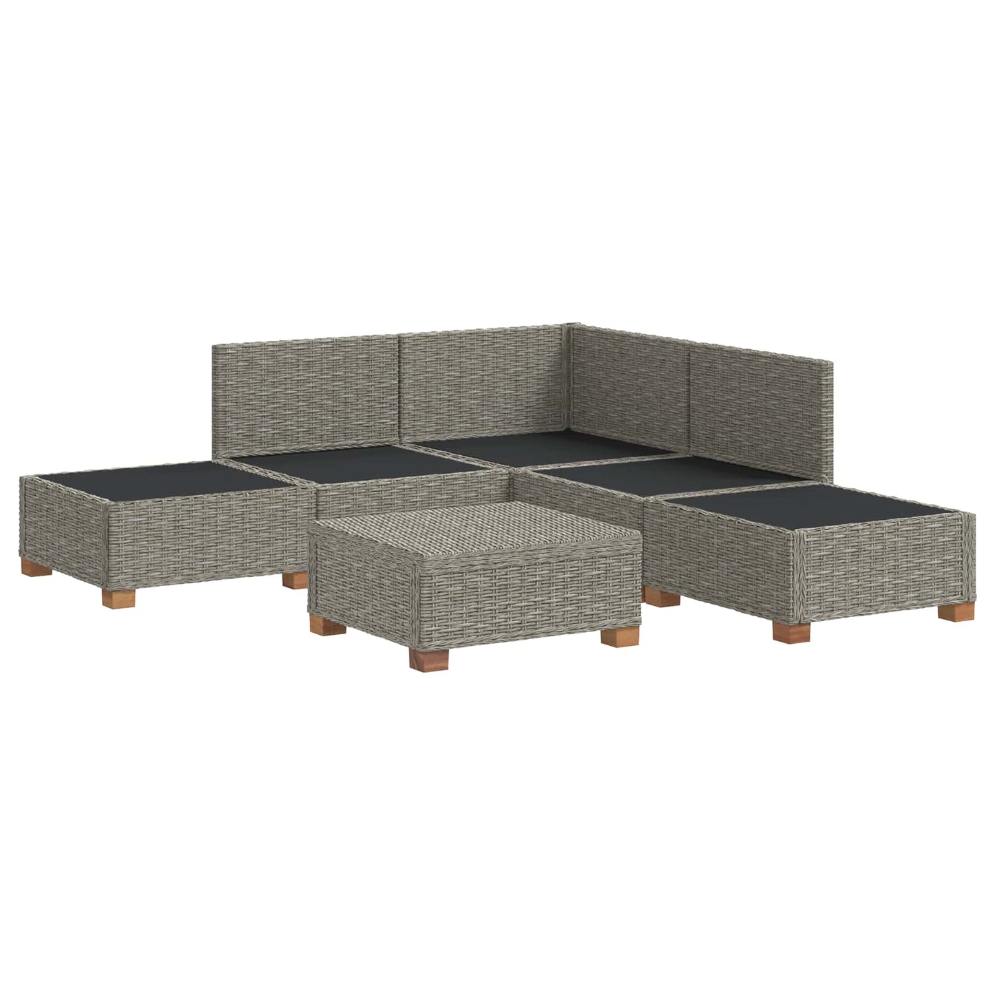 vidaXL 6 pcs Rattan Lounge Set with Cushions GENDT Natural Rattan