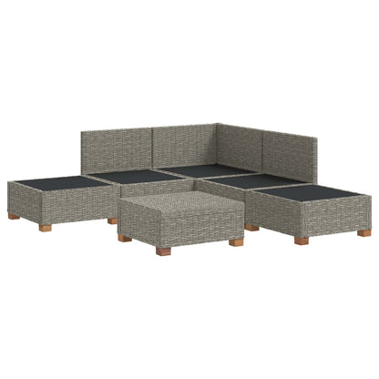 vidaXL 6 pcs Rattan Lounge Set with Cushions GENDT Natural Rattan