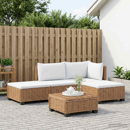 vidaXL 4 pcs Rattan Lounge Set with Cushions GENDT Natural Rattan