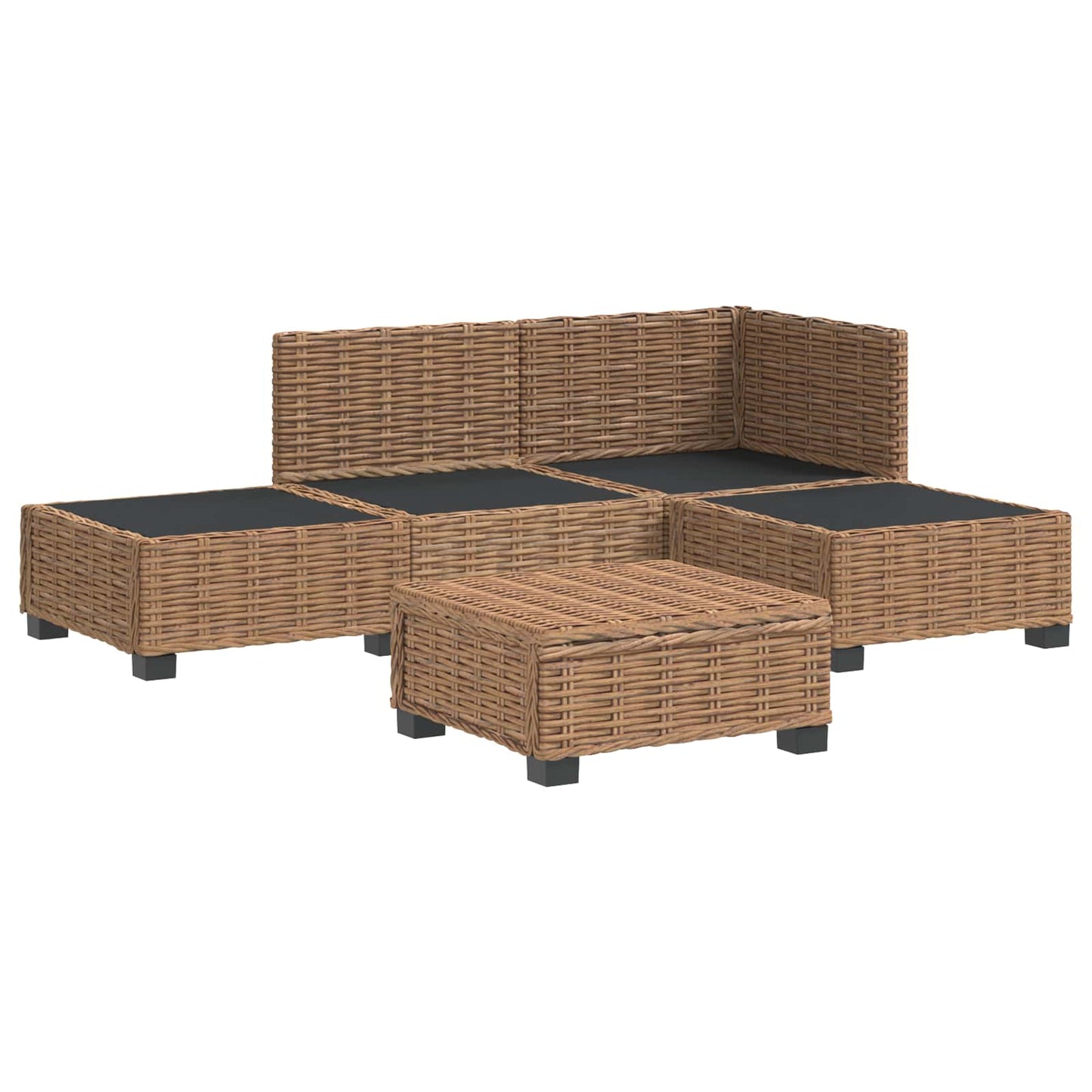 vidaXL 4 pcs Rattan Lounge Set with Cushions GENDT Natural Rattan