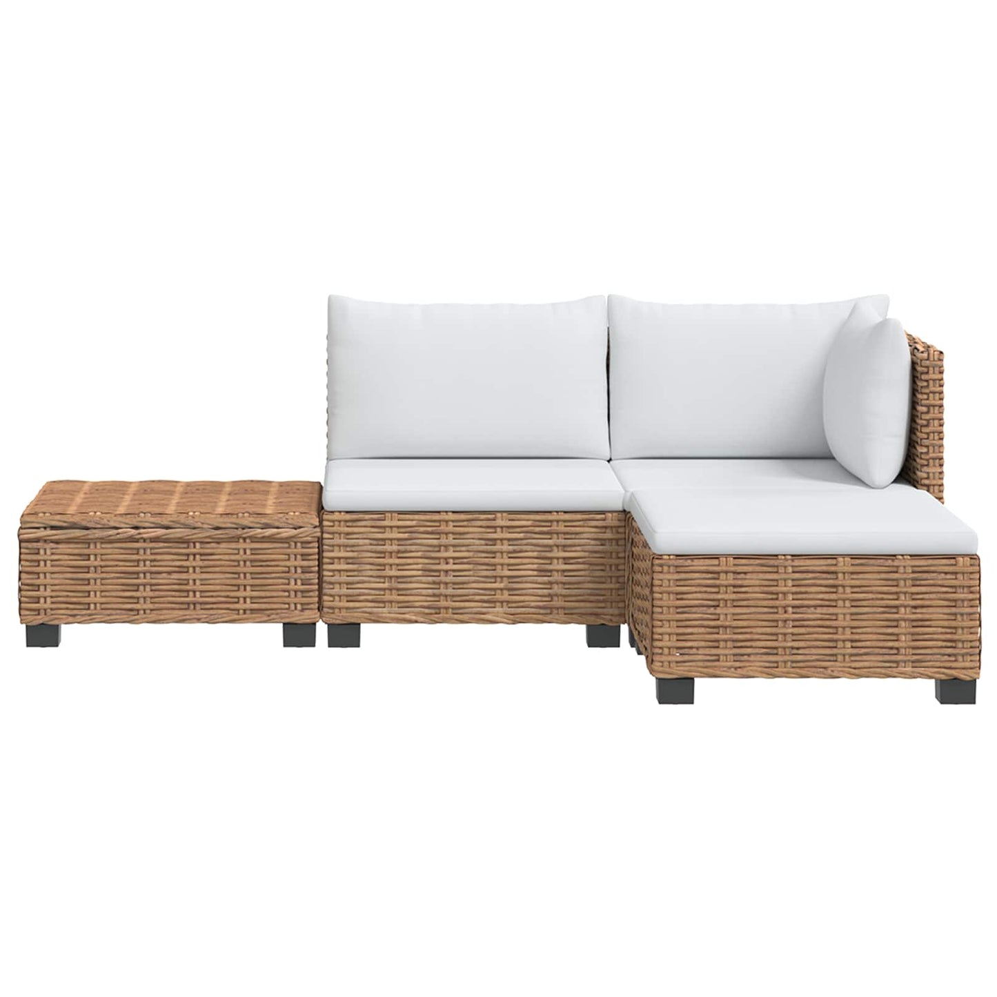 vidaXL 4 pcs Rattan Lounge Set with Cushions GENDT Natural Rattan