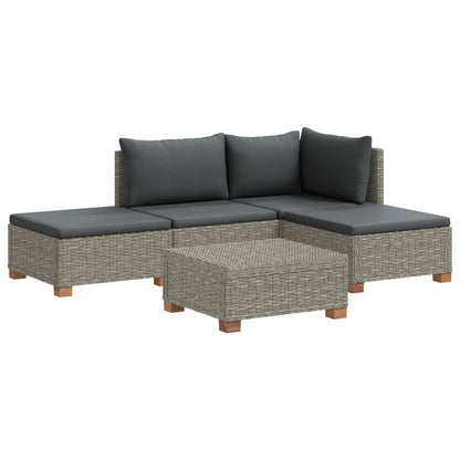 vidaXL 4 pcs Rattan Lounge Set with Cushions GENDT Natural Rattan