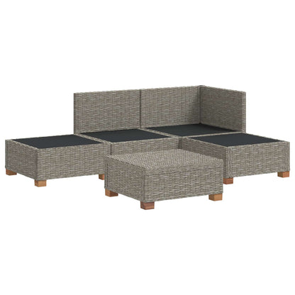 vidaXL 4 pcs Rattan Lounge Set with Cushions GENDT Natural Rattan