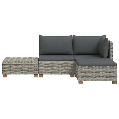 vidaXL 4 pcs Rattan Lounge Set with Cushions GENDT Natural Rattan