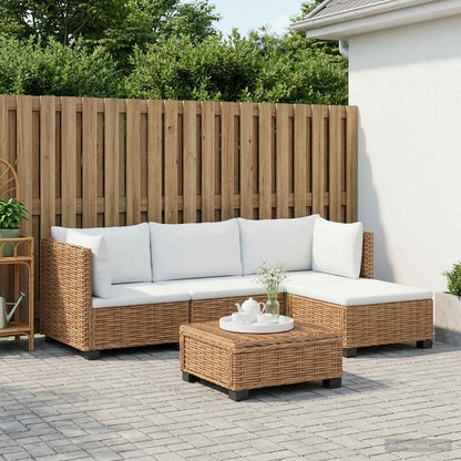 vidaXL 5 pcs Rattan Lounge Set with Cushions GENDT Natural Rattan