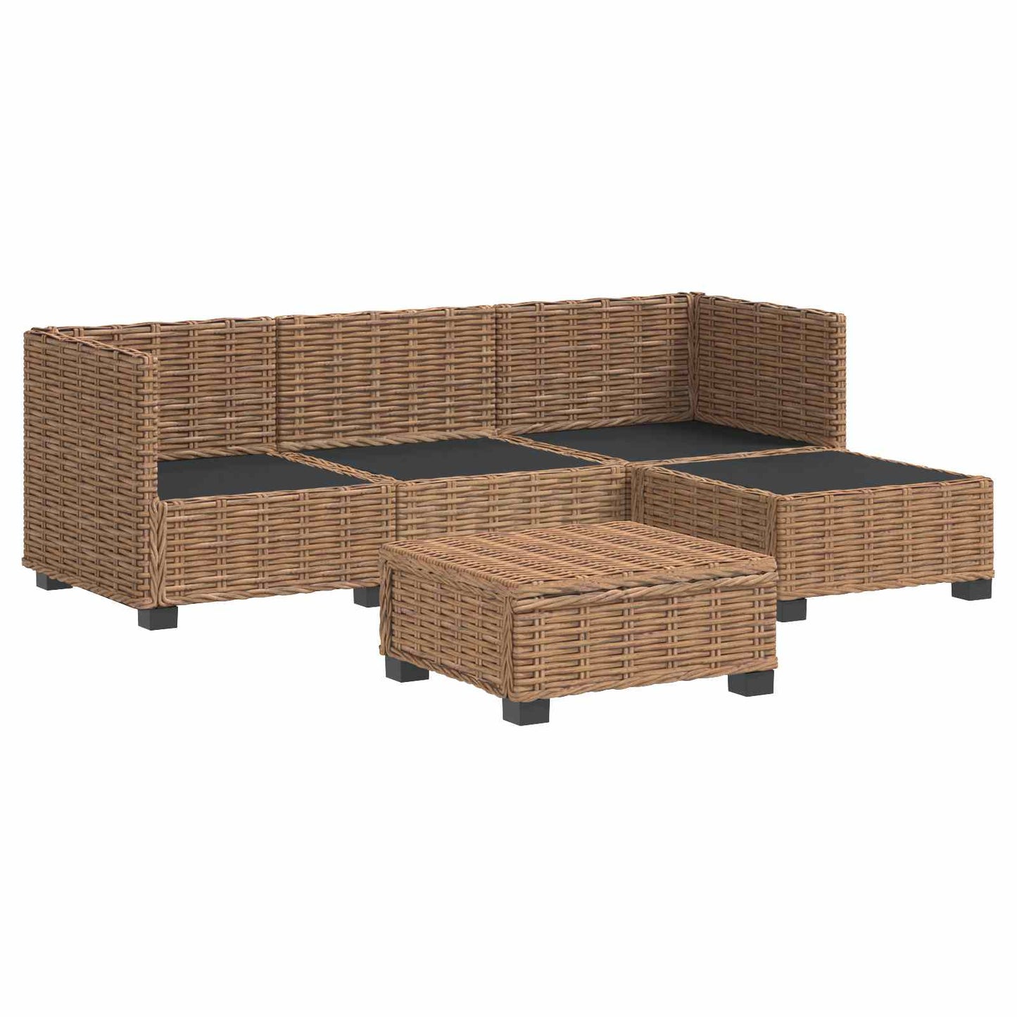 vidaXL 5 pcs Rattan Lounge Set with Cushions GENDT Natural Rattan