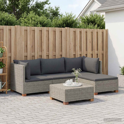 vidaXL 5 pcs Rattan Lounge Set with Cushions GENDT Natural Rattan