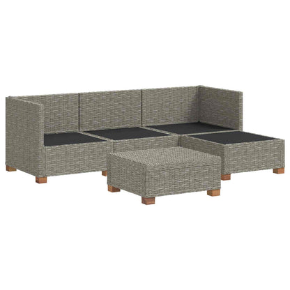vidaXL 5 pcs Rattan Lounge Set with Cushions GENDT Natural Rattan